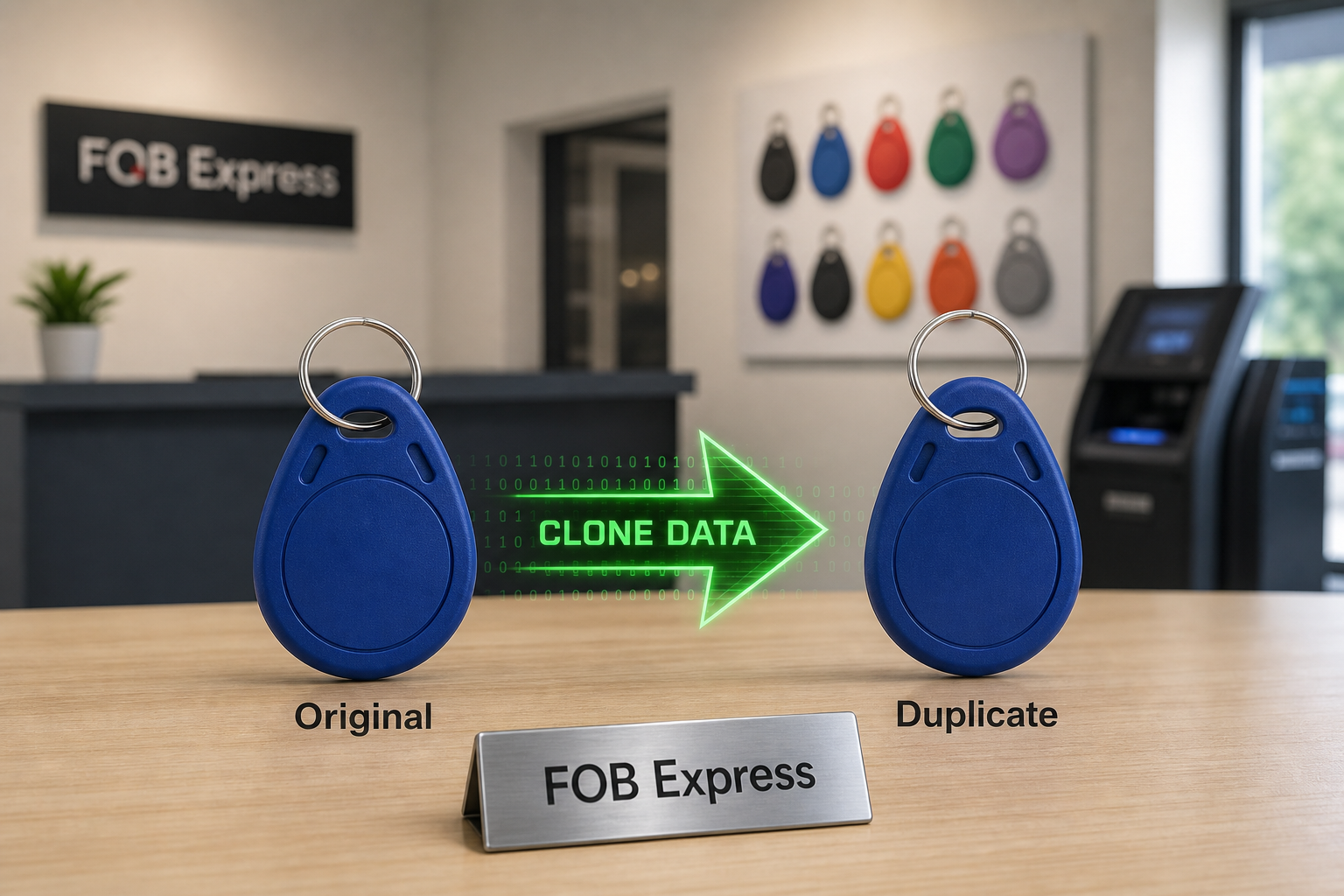 Original and duplicate access fob comparison